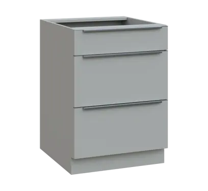 SIS - 6Z33 spodní skříňka, 3-zásuvková, 870x600x600, šedá